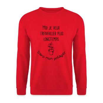 travailler dans mon potager - Sweat-shirt Unisexe - rouge - Devant - Alina (178cm) & Michal (187cm)