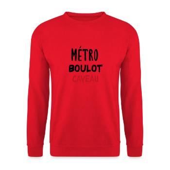 Retraites Métro boulot caveau - Sweat-shirt Unisexe - rouge - Devant - Alina (178cm) & Michal (187cm)