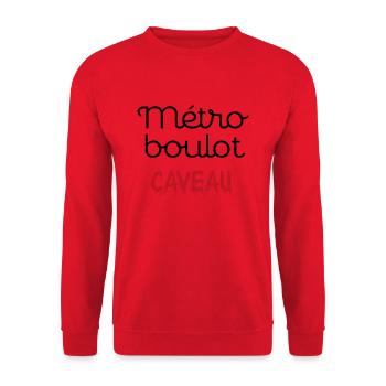 Métro boulot caveau - Sweat-shirt Unisexe - rouge - Devant - Alina (178cm) & Michal (187cm)