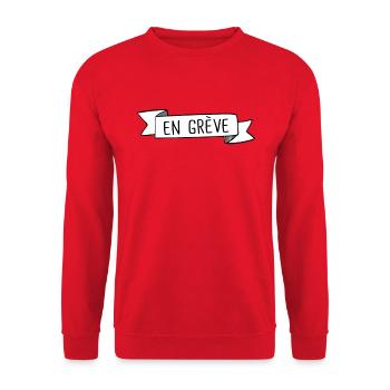 En grève - Sweat-shirt Unisexe - rouge - Devant - Alina (178cm) & Michal (187cm)