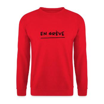 En grève ! - Sweat-shirt Unisexe - rouge - Devant - Alina (178cm) & Michal (187cm)