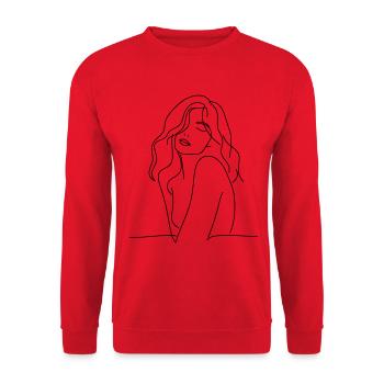 Silhouette romantique : T-shirt d’art élégant pour fille - Sweat-shirt Unisexe - rouge - Devant - Alina (178cm) & Michal (187cm)