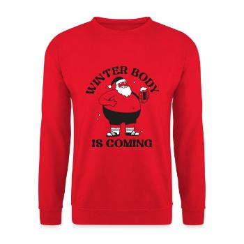 prepare ton winter body avec Santa Noël - Sweat-shirt Unisexe - rouge - Devant - Alina (178cm) & Michal (187cm)