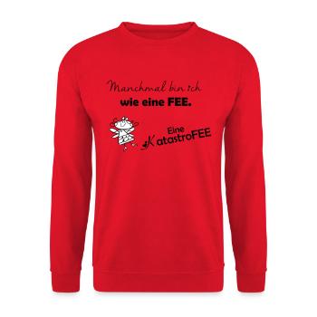 Manchmal bin ich eine Fee - Unisex Pullover - Rot - Vorne - Alina (178cm) & Michal (187cm)