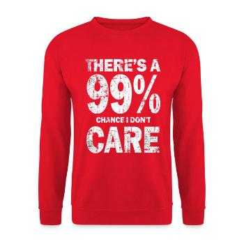 Es gibt eine 99-Chance, dass es mir egal ist - Unisex Pullover - Rot - Vorne - Alina (178cm) & Michal (187cm)