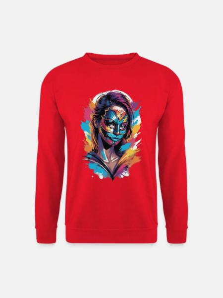 Colourfully veiled: The mask wearer - Unisex Sweatshirt - red