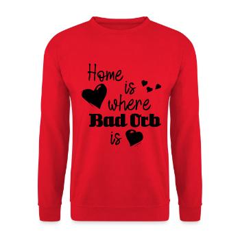Zuhause in Bad Orb - Home is where Bad Orb is - Unisex Pullover - Rot - Vorne - Alina (178cm) & Michal (187cm)