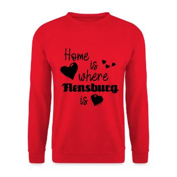 Zuhause in Flensburg - Home is where Flensburg is - Unisex Pullover - Rot - Vorne - Alina (178cm) & Michal (187cm)