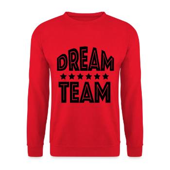 dream team team colleague work office family - Unisex Sweatshirt - red - Front - Alina (178cm) & Michal (187cm)