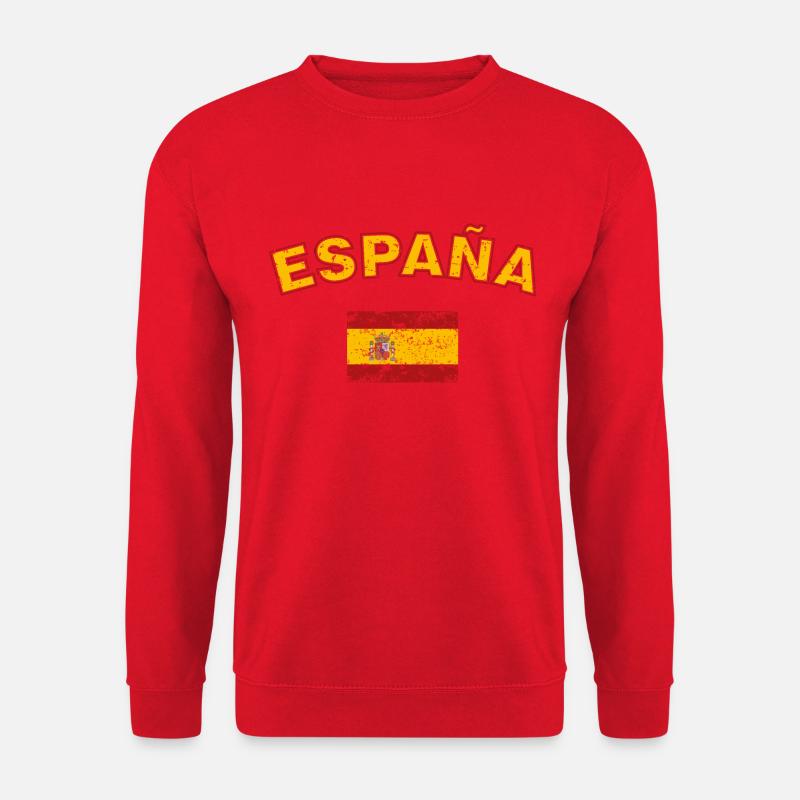 Drapeau de l’Espagne, effet usé et texte - Sweat-shirt Unisexe - rouge
