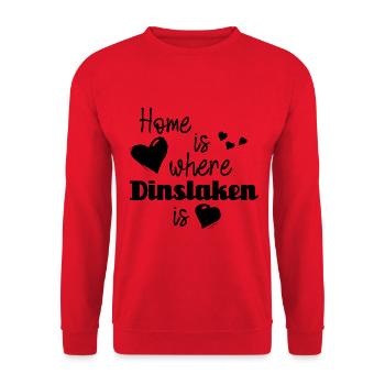 Zuhause in Dinslaken - Home is where Dinslaken is - Unisex Pullover - Rot - Vorne - Alina (178cm) & Michal (187cm)
