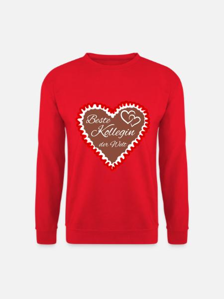 Kollegin beste der Welt Lebkuchenherz - Unisex Pullover - Rot