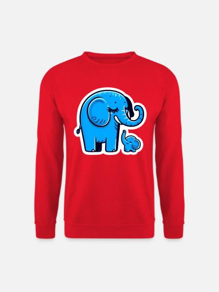 Blue elephants - Unisex Sweatshirt - red