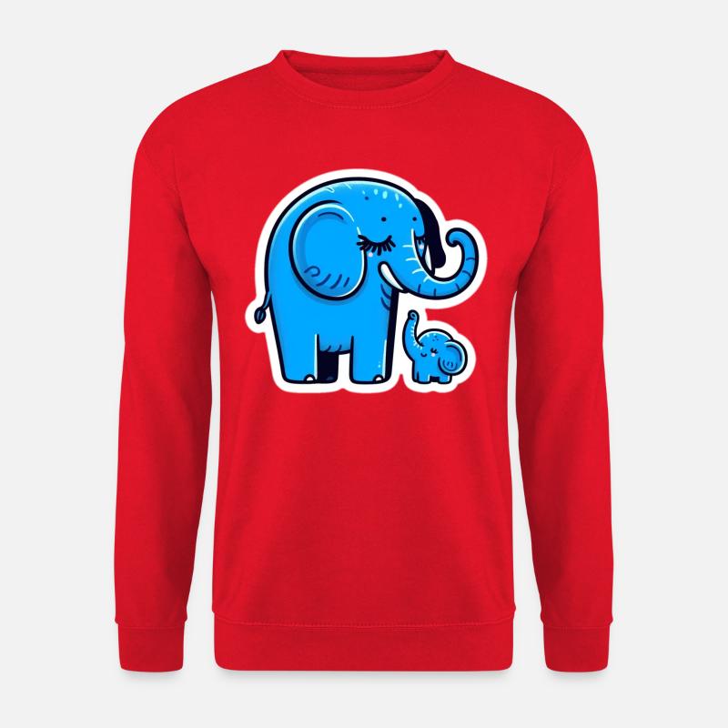 Blue elephants - Unisex Sweatshirt - red