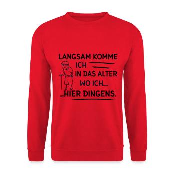 Langsam Komme ich in das Alter wo ich... - Unisex Pullover - Rot - Vorne - Alina (178cm) & Michal (187cm)