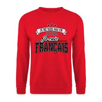 Je ne suis pas en colère, je suis français - Sweat-shirt Unisexe - rouge - Devant - Alina (178cm) & Michal (187cm)