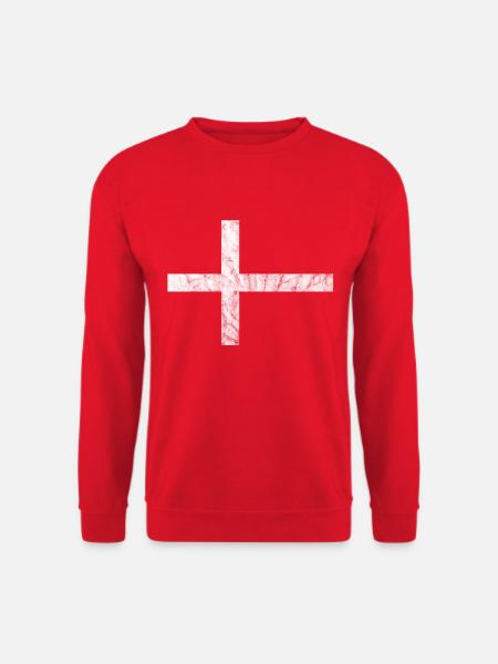 Tanska Tanskan lippu Dannebrog Skandinavia - Unisex svetaripaita - punainen