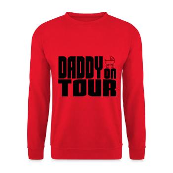 Daddy on Tour - Papa unterwegs - Unisex Pullover - Rot - Vorne - Alina (178cm) & Michal (187cm)