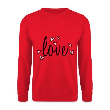 Text love hearts - Unisex Sweatshirt - red - Front - Alina (178cm) & Michal (187cm)