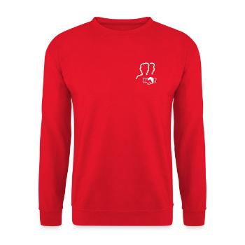 Twin Silhouettes Handshake Logo - Unisex Sweatshirt - red - Front - Alina (178cm) & Michal (187cm)
