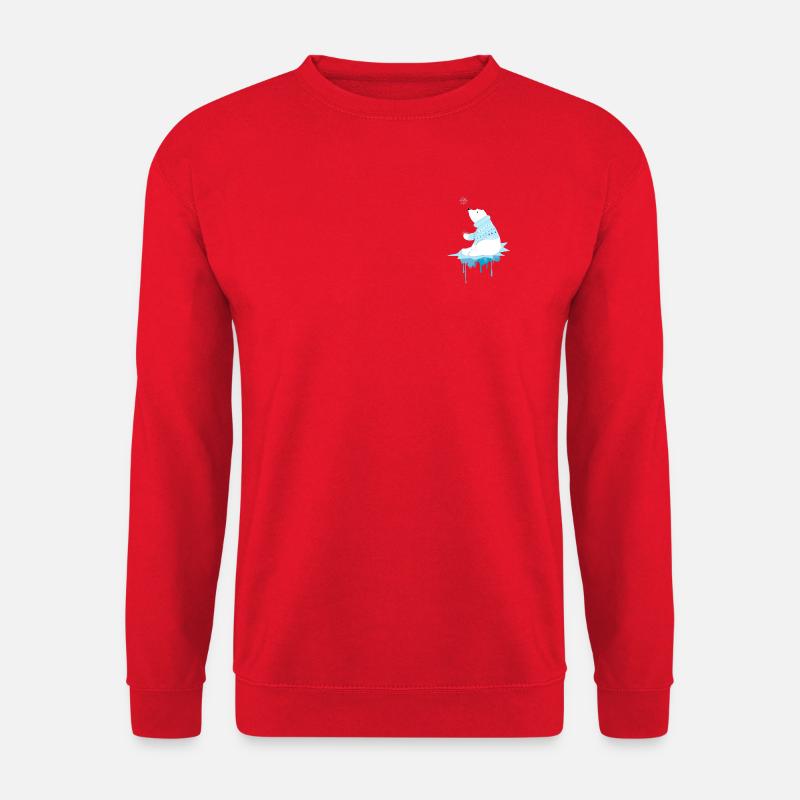 Eisbär mit Schneeflocken - Unisex Pullover - Rot