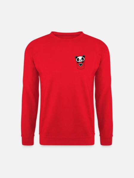 Panda in der Tasche mit Herz-Emblem - Unisex Pullover - Rot