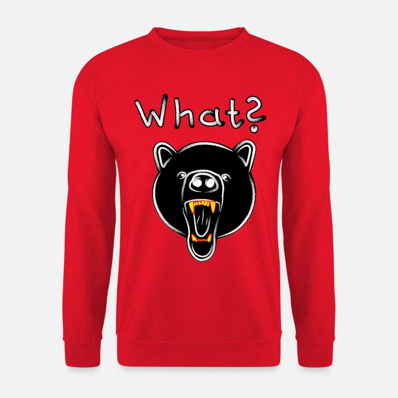 Grizzly Bear with WHAT? - dark - Unisex Sweatshirt - red
