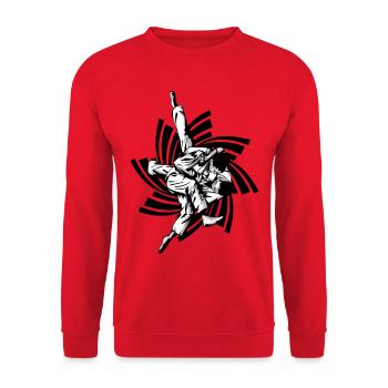 prise de judo - Sweat-shirt Unisexe - rouge - Devant - Alina (178cm) & Michal (187cm)