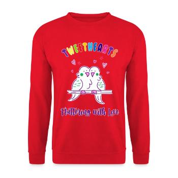 Tweethearts Flattering with love - Unisex Sweatshirt - red - Front - Alina (178cm) & Michal (187cm)