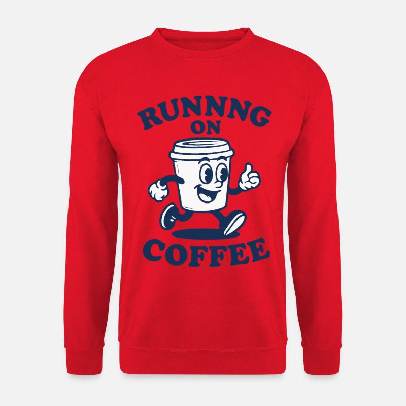 Laufen auf Kaffee - Unisex Pullover - Rot
