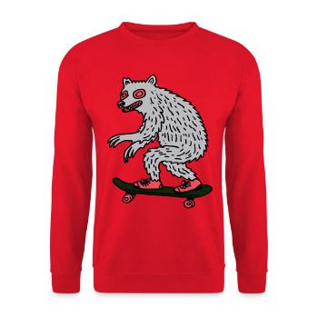 Moonlit Werewolf Skateboarder - Unisex Sweatshirt - red - Front - Alina (178cm) & Michal (187cm)