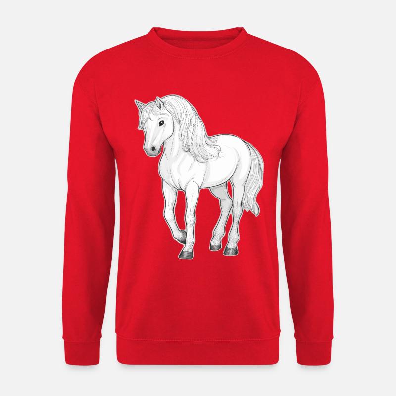 Weißes Pferd - Unisex Pullover - Rot