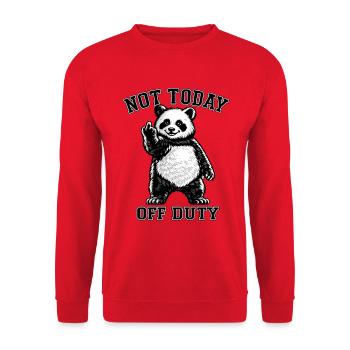 Panda Heut’ Nicht Im Dienst - Unisex Pullover - Rot - Vorne - Alina (178cm) & Michal (187cm)