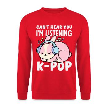 Kawaii K-Pop & Anime Aesthetic Design - Unisex Pullover - Rot - Vorne - Alina (178cm) & Michal (187cm)