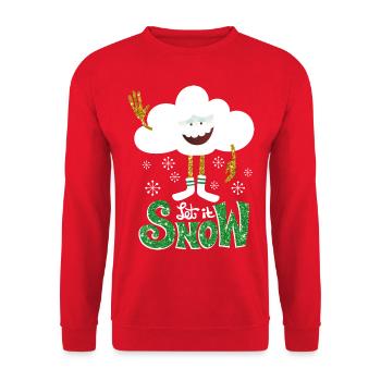 Trolls Let It Snow Mit Wolken Guy - Unisex Pullover - Rot - Vorne - Alina (178cm) & Michal (187cm)
