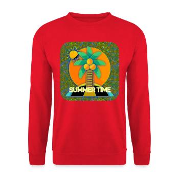 Summer Time - Club WoW - Unisex Pullover - Rot - Vorne - Alina (178cm) & Michal (187cm)