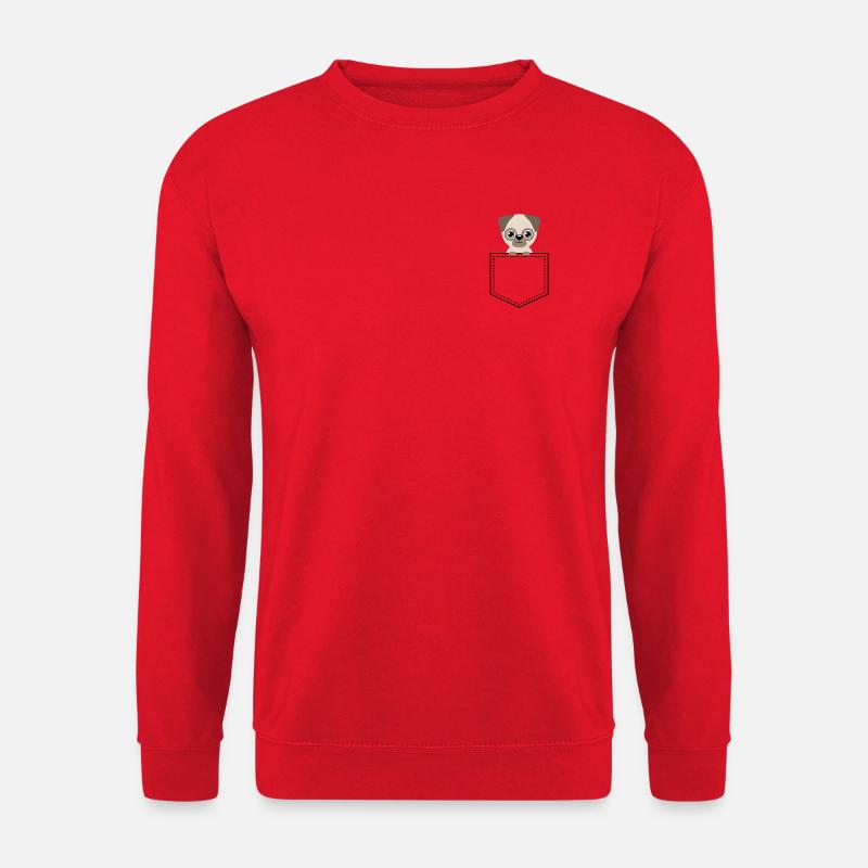 Kulleraugen Pug Cartoon - Unisex Pullover - Rot