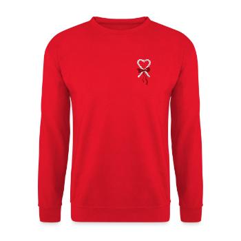 Candy Canes Heart Christmas - Unisex Sweatshirt - red - Front - Alina (178cm) & Michal (187cm)