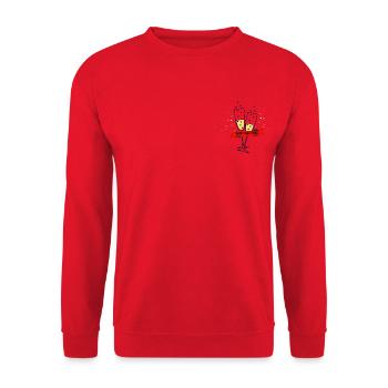 HAPPY NEW YEAR - Sweat-shirt Unisexe - rouge - Devant - Alina (178cm) & Michal (187cm)