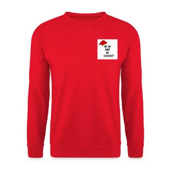 Merry Christmas HO HO HO - Unisex Pullover - Rot - Vorne - Alina (178cm) & Michal (187cm)