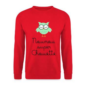 Nounou super chouette - Sweat-shirt Unisexe - rouge - Devant - Alina (178cm) & Michal (187cm)