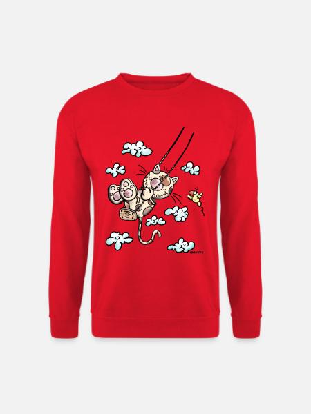 Cat on the swing - Unisex Sweatshirt - red