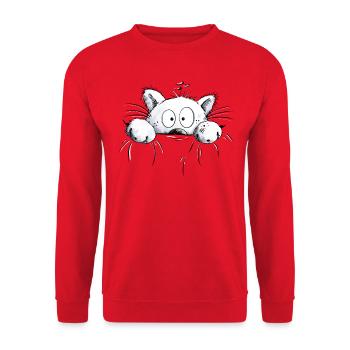 Chats blancs I Cat Amis Cadeau - Sweat-shirt Unisexe - rouge - Devant - Alina (178cm) & Michal (187cm)
