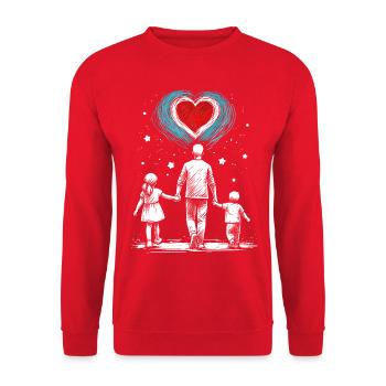 Father's Day Best Dad Love Kids Family - Unisex Sweatshirt - red - Front - Alina (178cm) & Michal (187cm)