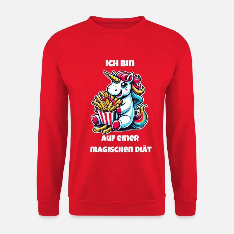 Einhorn Pommes Spaß - Unisex Pullover - Rot