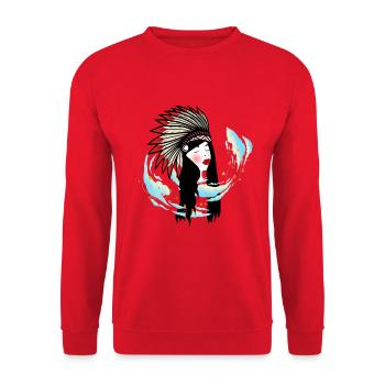 Wild Leaves Wind Princess - Unisex Sweatshirt - red - Front - Alina (178cm) & Michal (187cm)