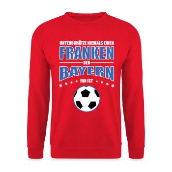 Franconia - Bayern Football Fan - Unisex Sweatshirt - red - Front - Alina (178cm) & Michal (187cm)