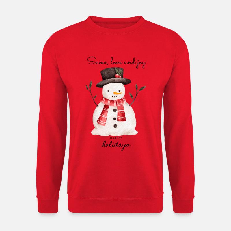 Schnee, Liebe und Freude - Unisex Pullover - Rot