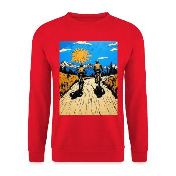 Sonnenweg Zu Zweit - Unisex Pullover - Rot - Vorne - Alina (178cm) & Michal (187cm)