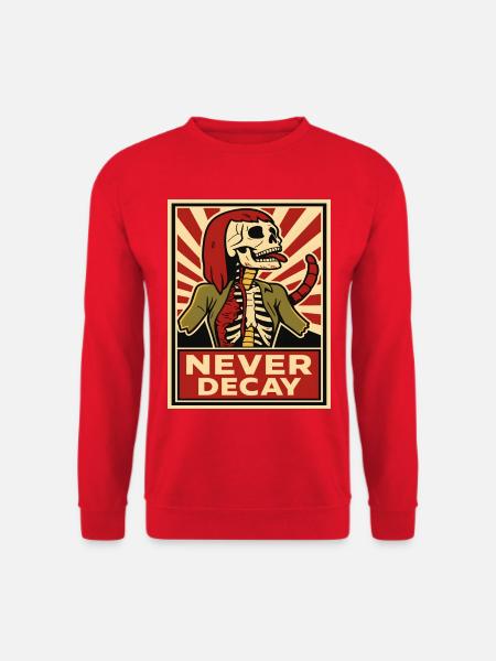 Never Decay Skelet Punk  - Unisex Pullover - Rot